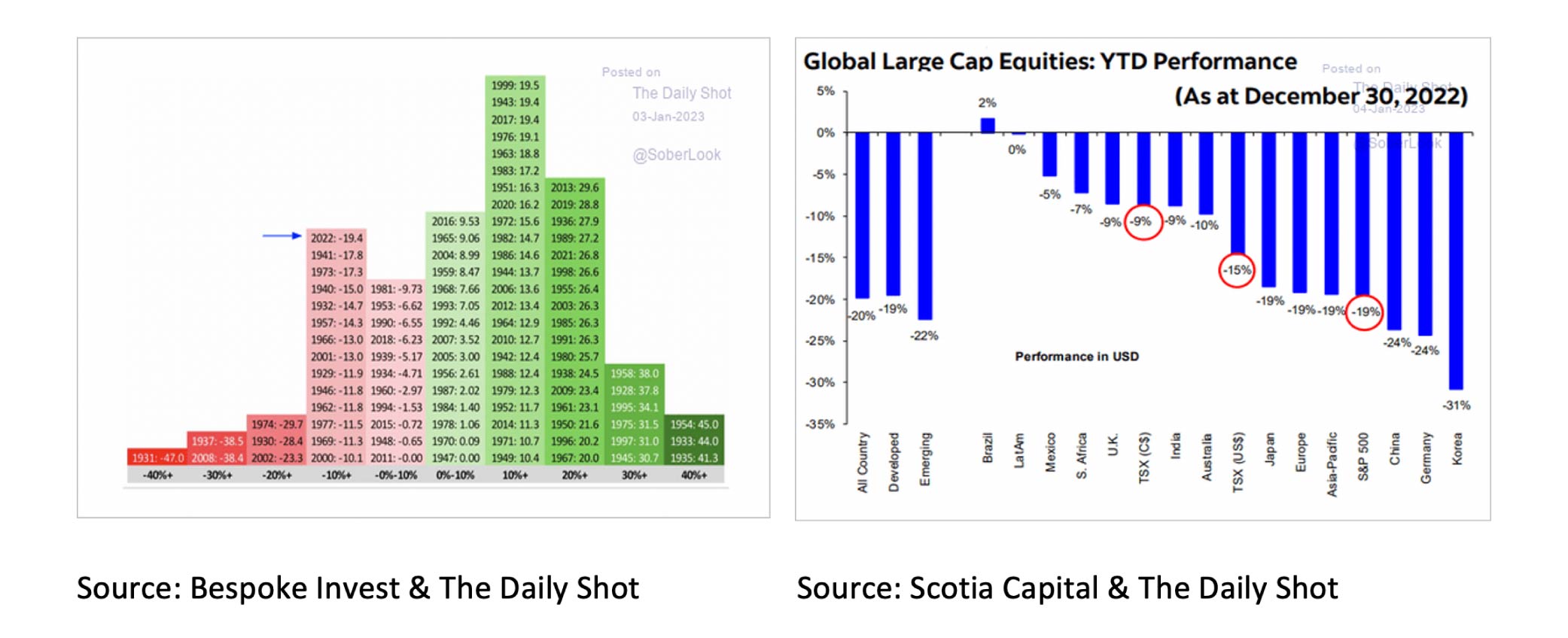 Global Large Cap Equities YTD Performance